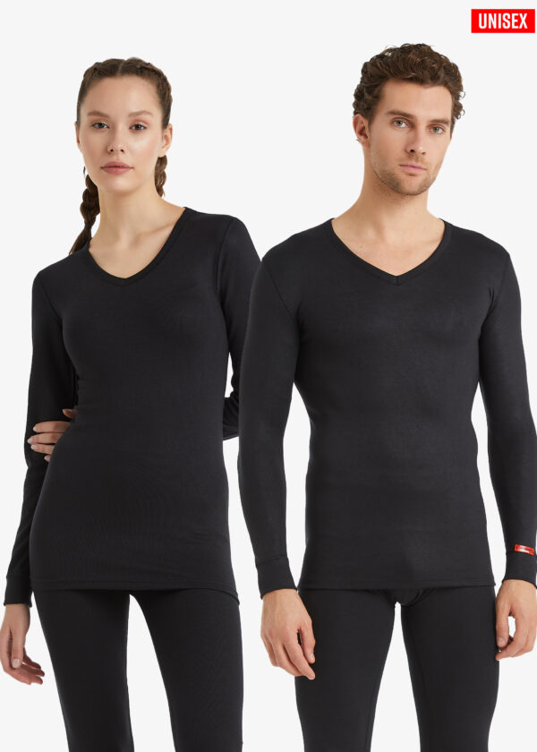 BLACKSPADE 1257 Unisex Termal V yaka Uzun Kol Tişört 2. Seviye