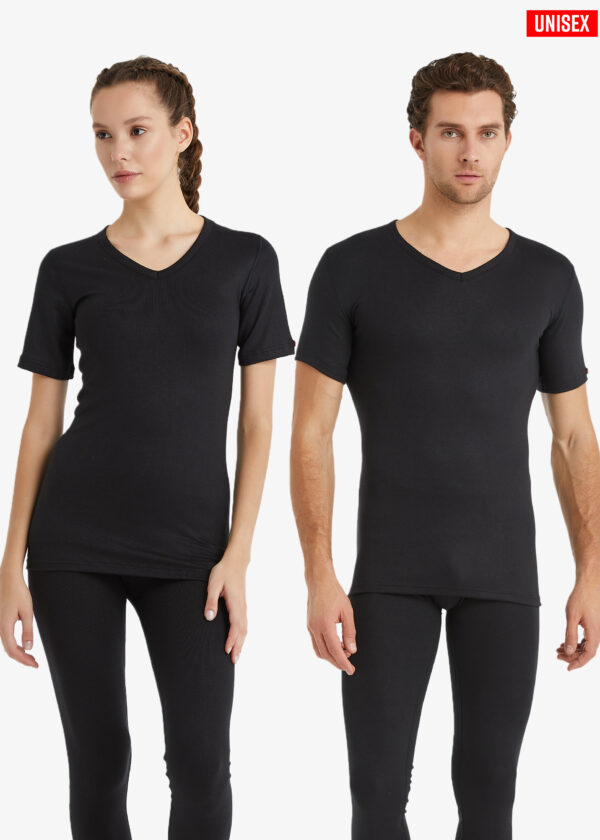 BLACKSPADE 1263 Unisex Termal V yaka Kısa Kol Tişört 2. Seviye
