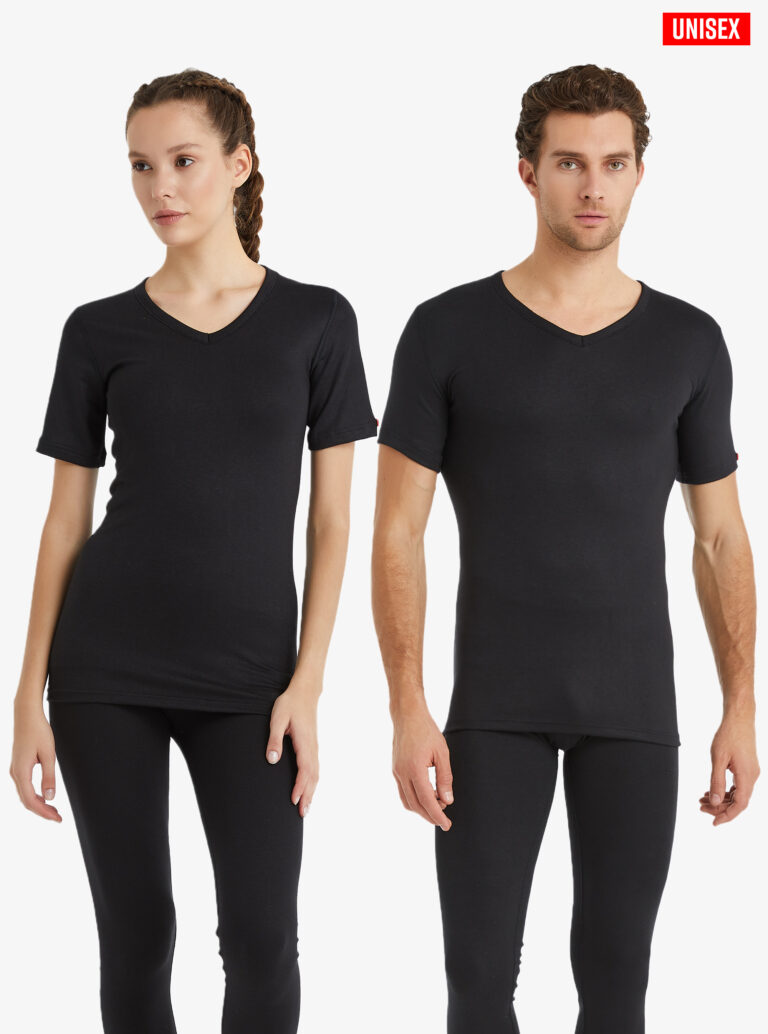 BLACKSPADE 1263 Unisex Termal V yaka Kısa Kol Tişört 2. Seviye