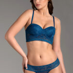 New Bra 4007 Desteksiz Kadın Sütyen Külot Takım Mavi