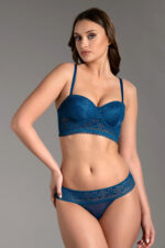 New Bra 4007 Desteksiz Kadın Sütyen Külot Takım Mavi