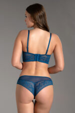 New Bra 4007 Desteksiz Kadın Sütyen Külot Takım Mavi - Görsel 2