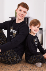 ARNETTA AR2302-S  Burst Of Energy Siyah Erkek Uzun Kol Aile Pijama Takımı - Görsel 2