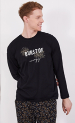 ARNETTA AR2302-S  Burst Of Energy Siyah Erkek Uzun Kol Aile Pijama Takımı