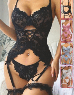 For Dreams 8462 Dantelli Siyah Jartiyer Takımı